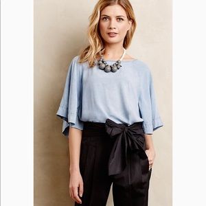 Anthro Chambray Kimono Top